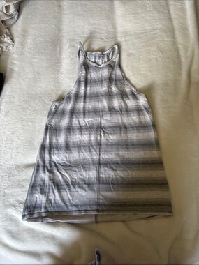 lululemon athletica Gray and White Striped Halter Tank